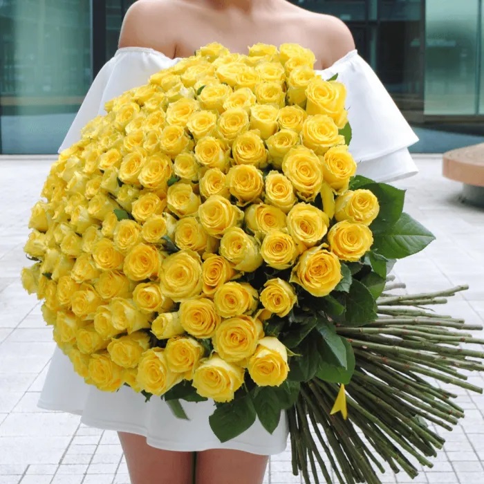 Antalya Çiçekçi Sarı Gül Buket 101 Adet