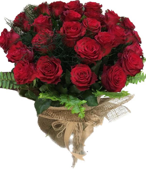 Флорист в Анталия‎  25 красных роз 1 сорт