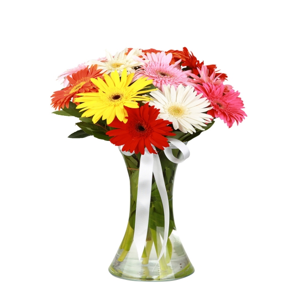  Antalya Çiçekçiler Vazoda Renkli Gerberalar