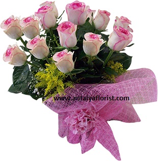  Antalya Flower Delivery 15 Pc Pink Rose Bouquet