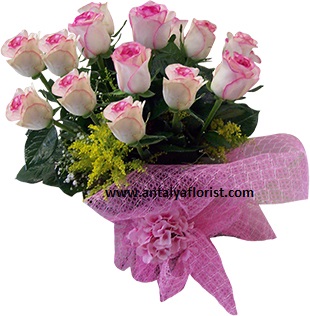  Antalya Blumenlieferung 15 Pc Pink Rose Bouquet