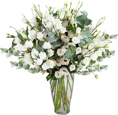  Antalya Çiçekçiler 71 Adet Beyaz Lisyantus Cam Vazoda