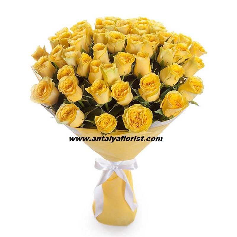  Antalya Flower 51pcs  yellow roses Bouquet