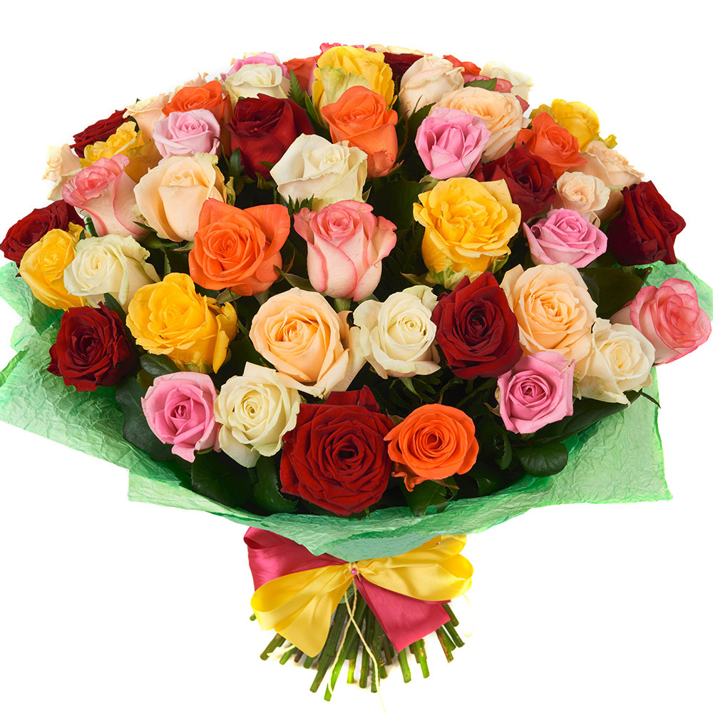  Antalya Flower Order 51 Pieces Colorful Rose Bouquet