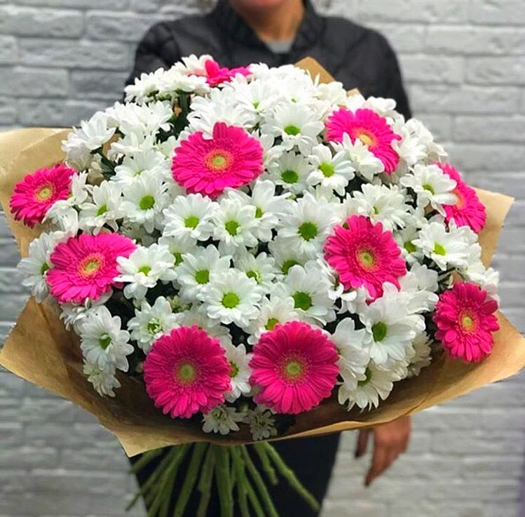  Antalya Çiçek Siparişi Beyaz Krizantem & Gerbera Buket